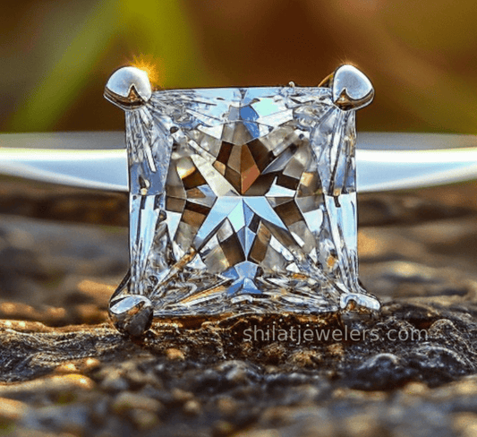 Princess cut lab created diamond rings