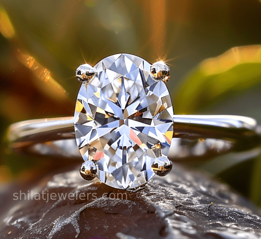 Lab grown oval engagement ring diamond