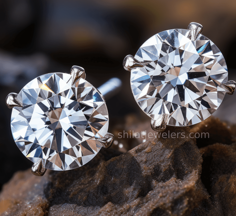 Lab grown diamond stud earrings 3 carat