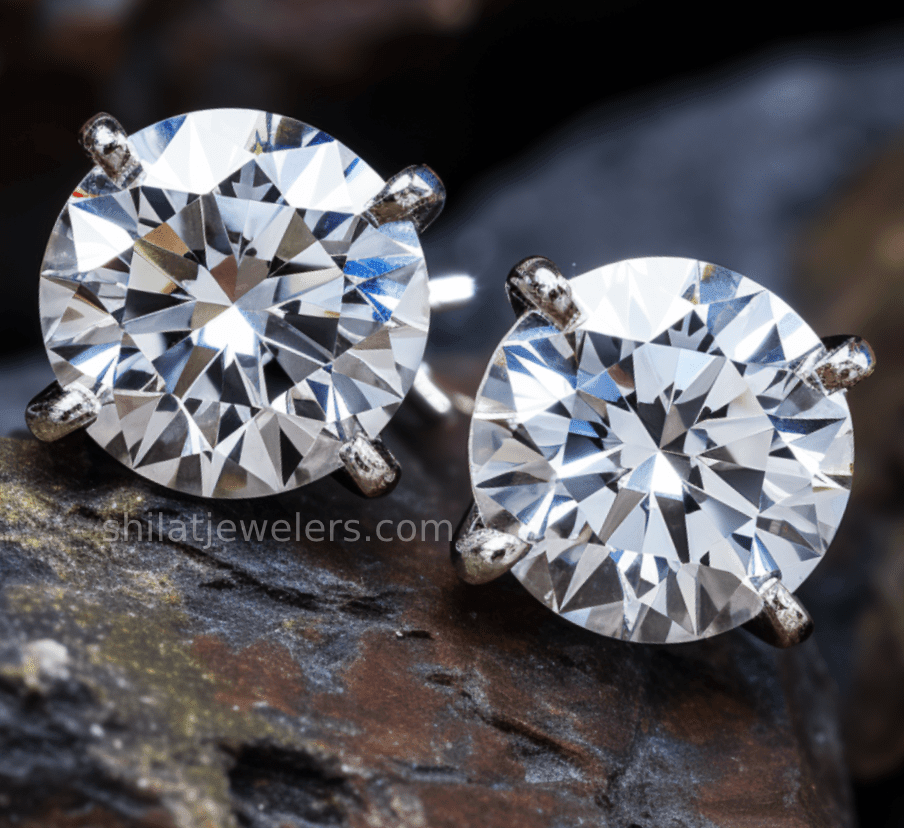 lab grown diamond stud earrings 4 carat