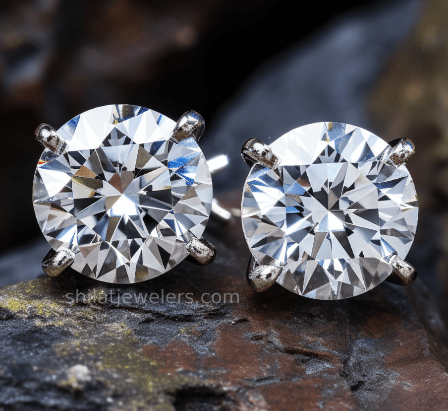 lab grown diamond stud earrings 4 carat