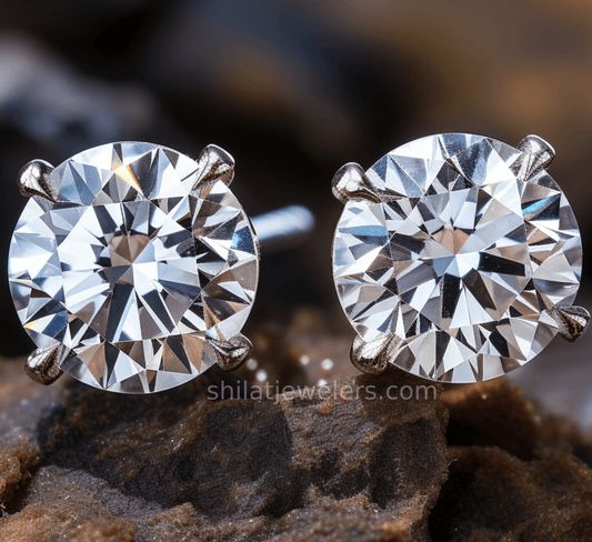 Lab grown diamond stud earrings 3 carat