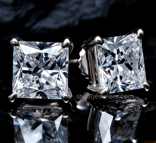 Princess cut lab diamond 3.04 studs