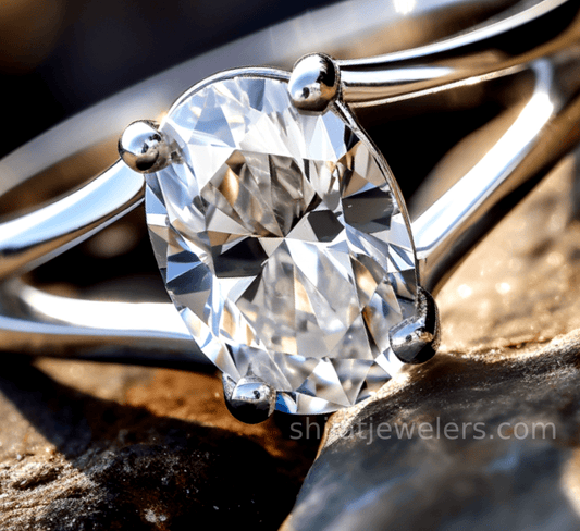 1.4ct lab diamond oval ring cvd - Shilat