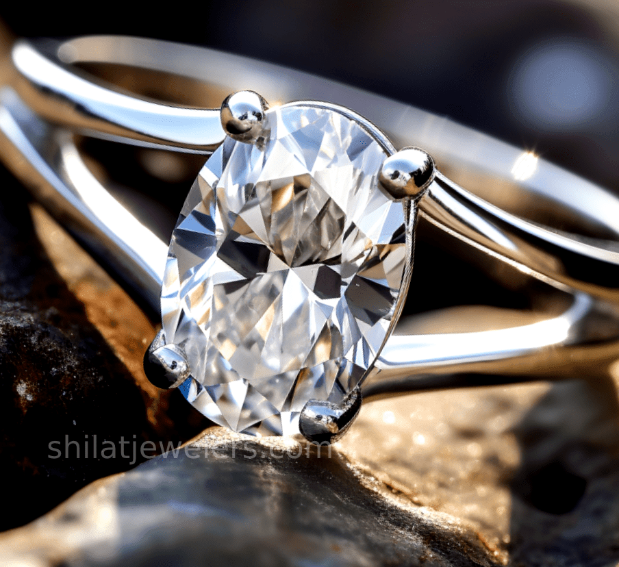 1.4ct lab diamond oval ring cvd - Shilat