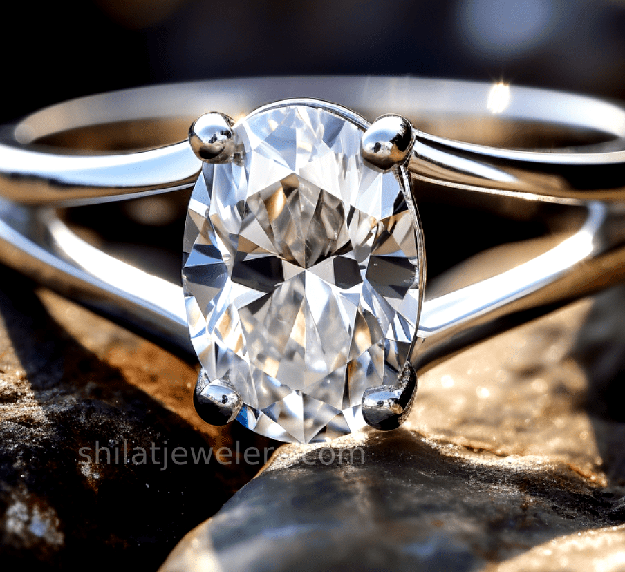 1.4ct lab diamond oval ring cvd - Shilat