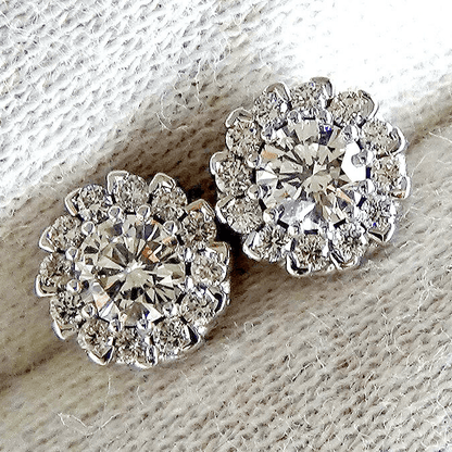 Real diamond earrings studs 14k 0.66ct - Shilat 