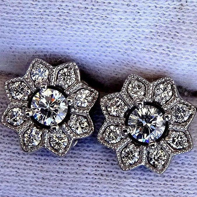 White gold diamond studs 0.71ct - Shilat 