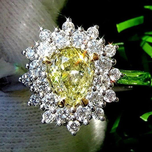 Diamond yellow ring engagement 14k 1.02ct - Shilat 