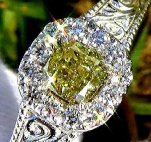 Canary yellow diamond ring engagement - Shilat 