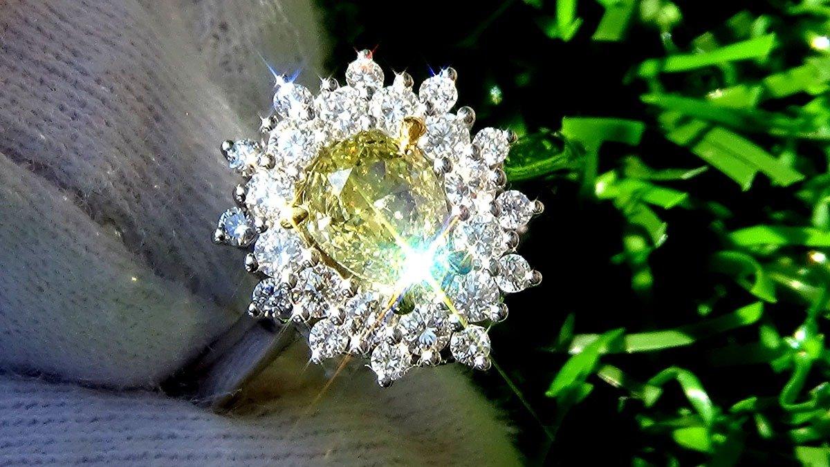 Diamond yellow ring engagement 14k 1.02ct - Shilat 