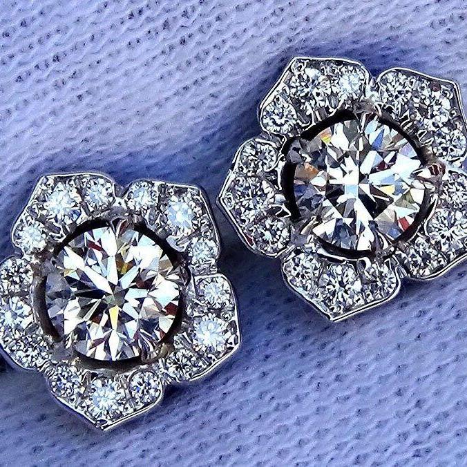 Diamond stud earrings for women 14k - Shilat 