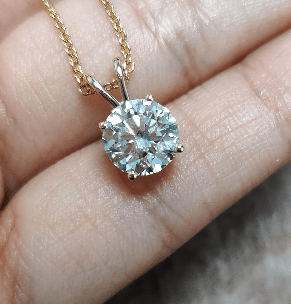 2 carat lab grown diamond necklace - Shilat 