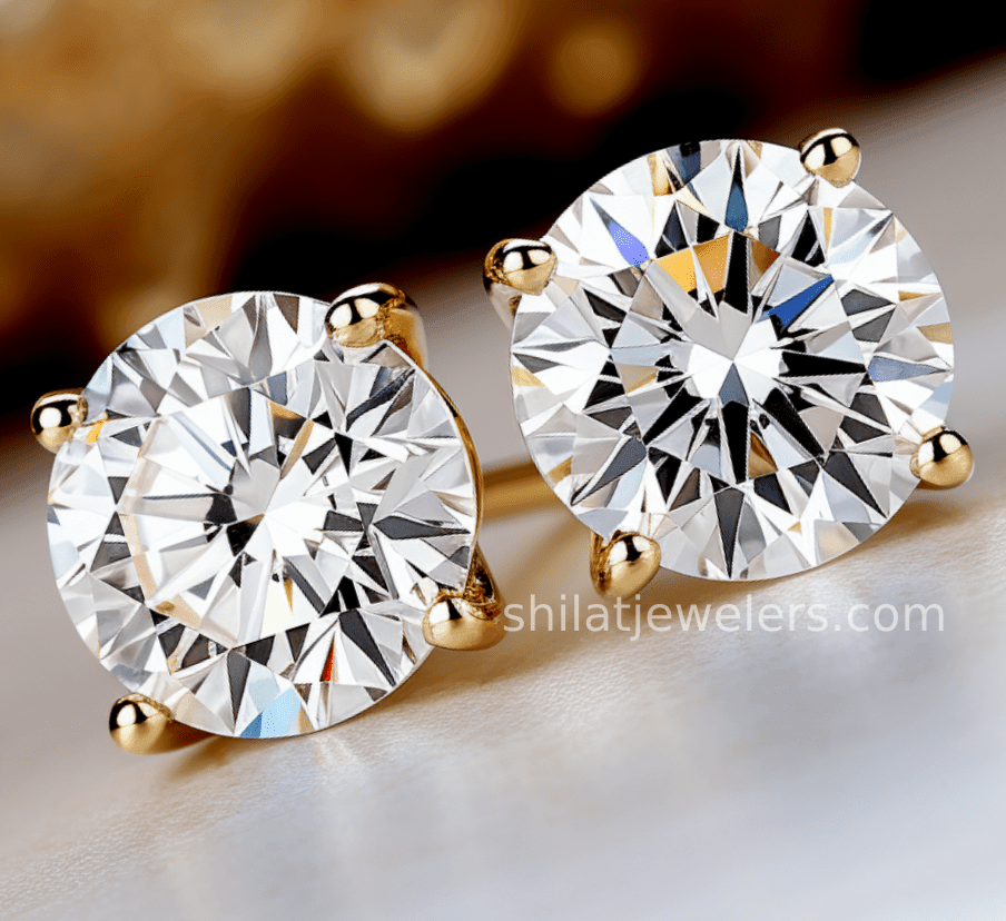 lab created diamond solitaire earrings