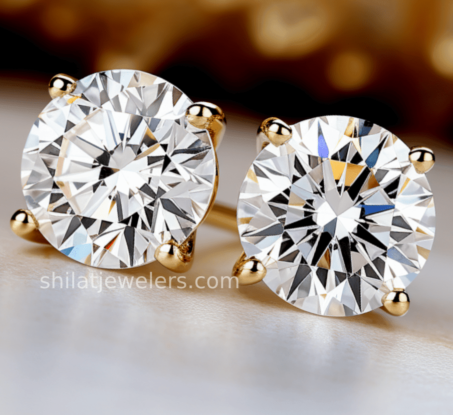 lab created diamond solitaire earrings