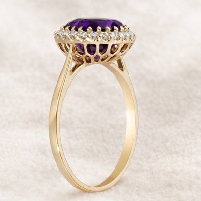 Ivana - 2.30 carat purple amethyst and diamonds in 14k gold