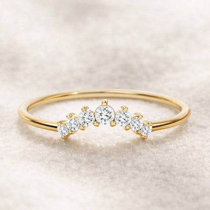 Ring - 0.12 carat 7 natural diamonds 14k gold 