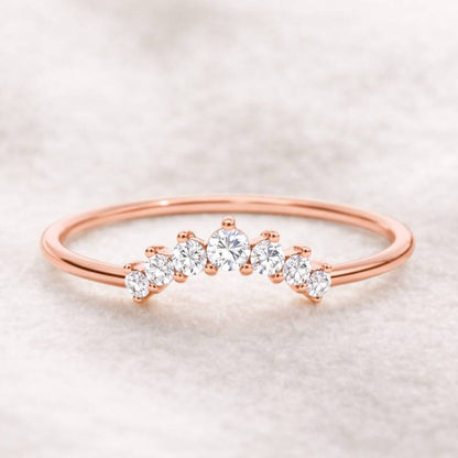 Ring - 0.12 carat 7 natural diamonds 14k rose gold 