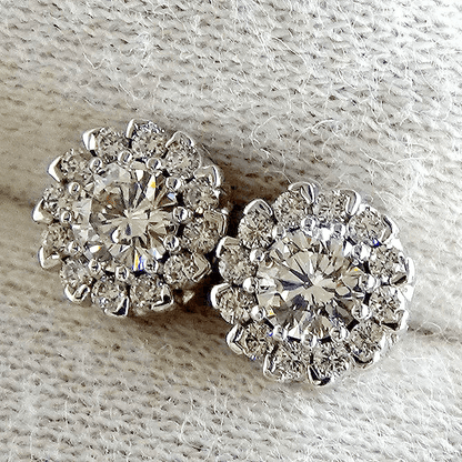 Real diamond earrings studs 14k 0.66ct - Shilat 