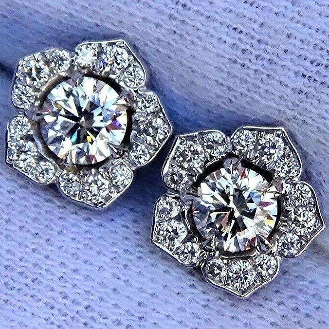 Diamond stud earrings for women 14k - Shilat 