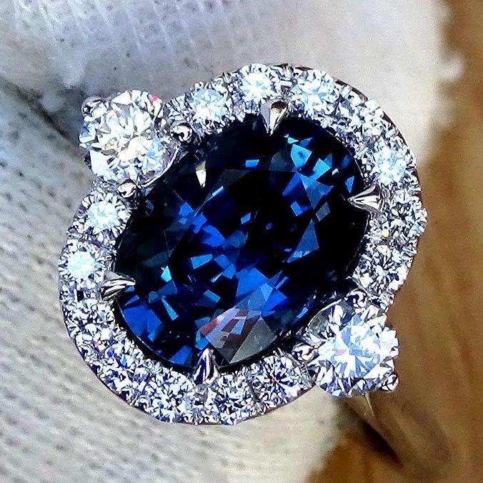 Diamond and sapphire engagement ring 2.40ct - Shilat 