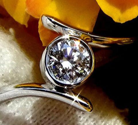 Round diamond engagement rings for women 14k - Shilat 