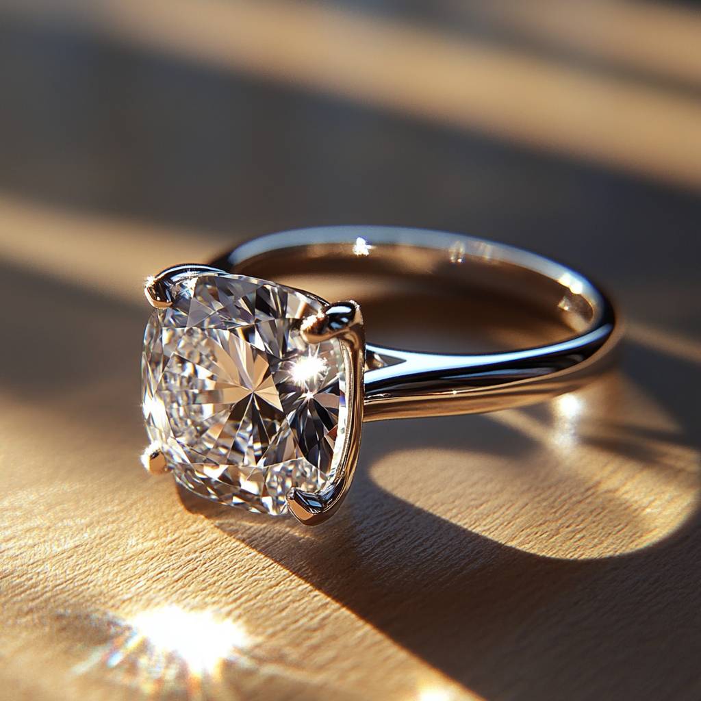 Engagement ring with a cushion cut 2.02ct lab-grown - Shiat