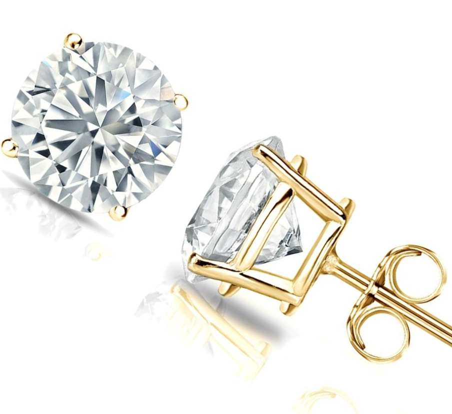 2.0 carat lab created diamond studs earrings 14k - Shilatjewelers