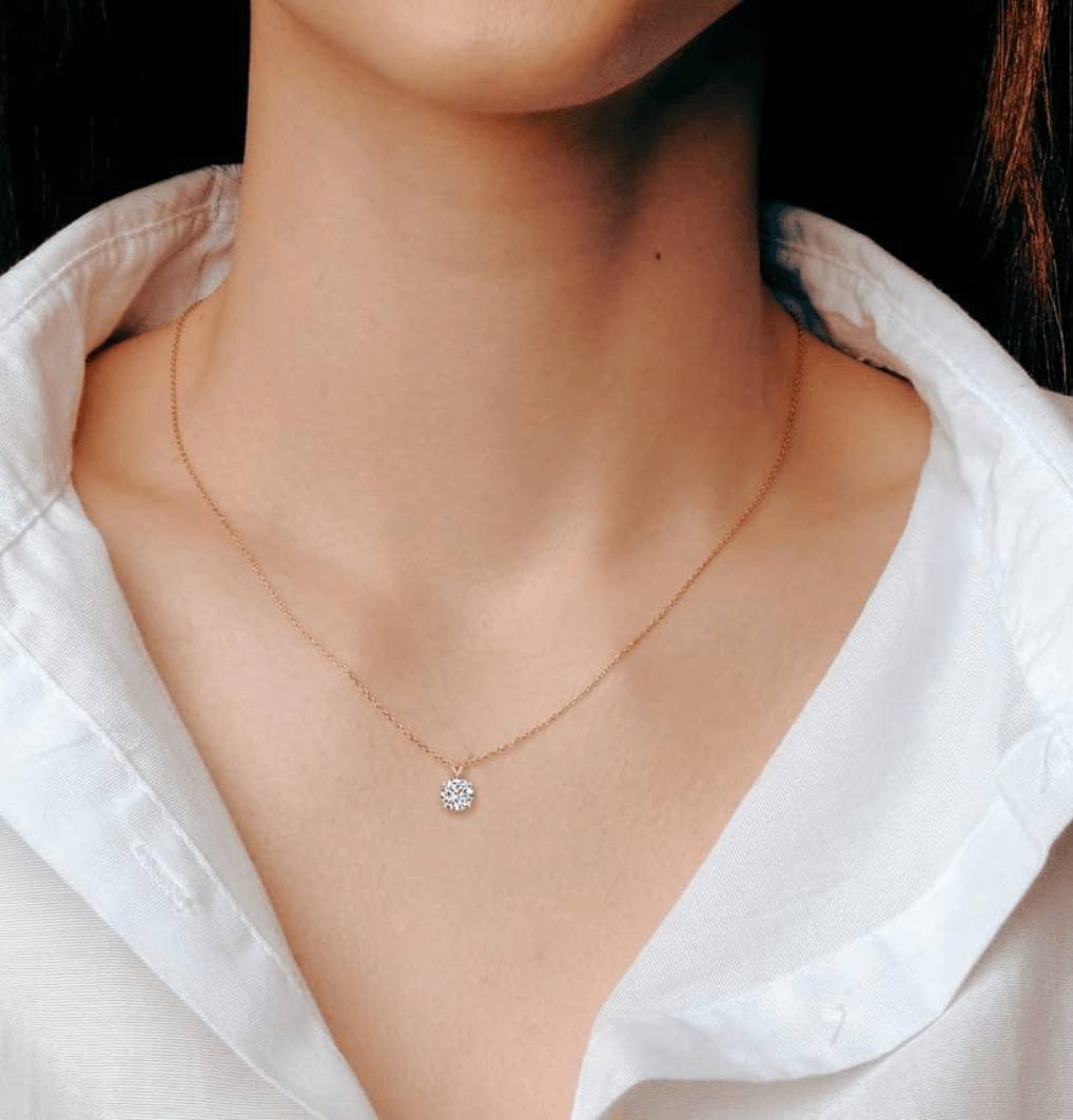 2 carat lab grown diamond necklace - Shilat 