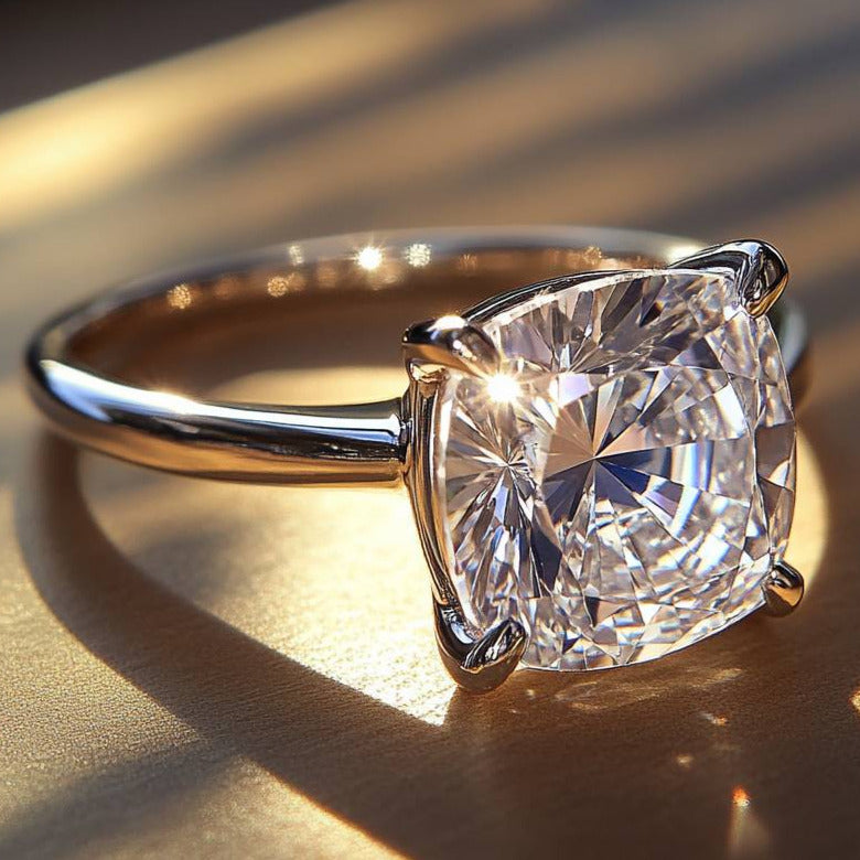 Engagement ring with a cushion cut 2.20 carat lab-grown diamond - Shilat