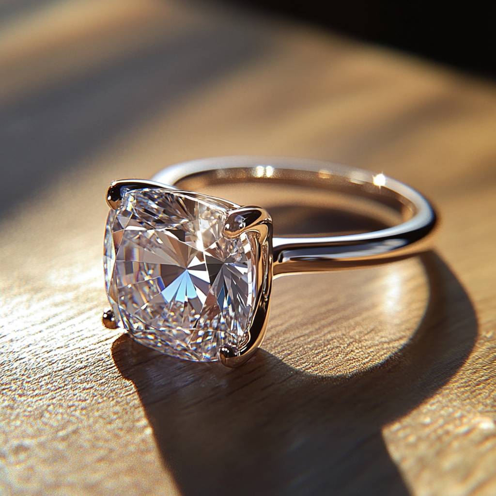 Engagement ring with a cushion cut 2.20ct lab-grown diamond - Shilat