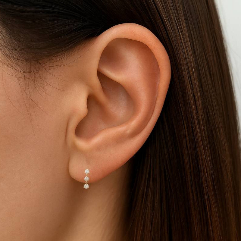 earrings natural diamonds 0.26ct gold