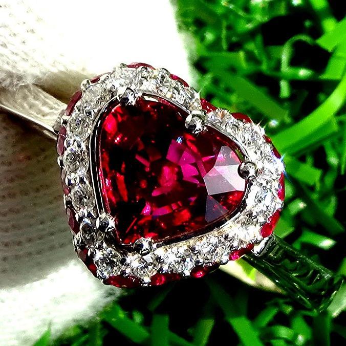 Red Ruby diamond ring -Shilat