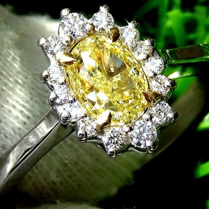 fancy yellow diamond ring - Shilat