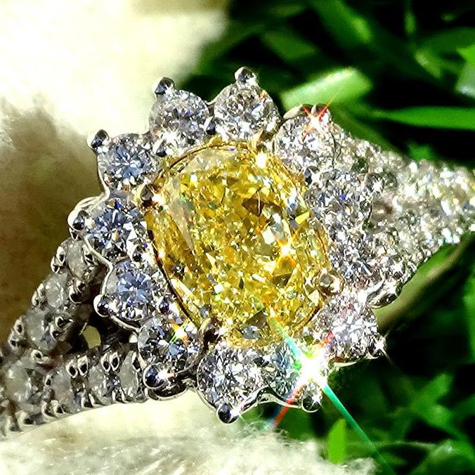 yellow diamond ring 14k - Shilat