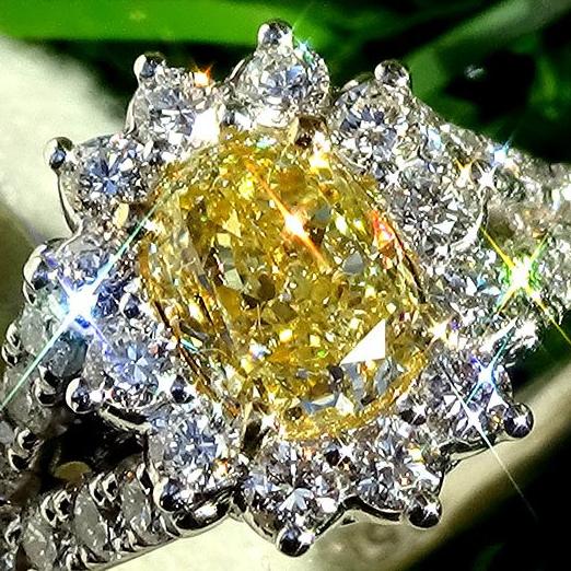 14k gold yellow diamond ring - Shilat