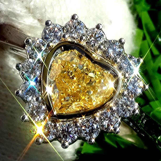 fancy yellow diamond engagement ring - Shilat