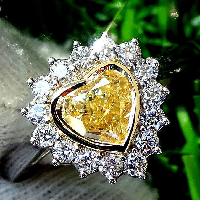 fancy yellow diamond ring - Shilat