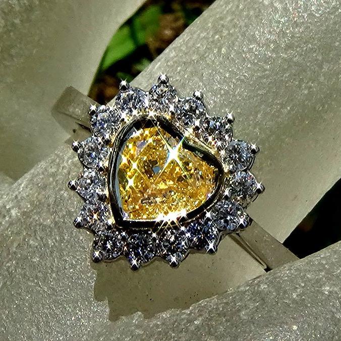 14k yellow diamond ring - Shilat