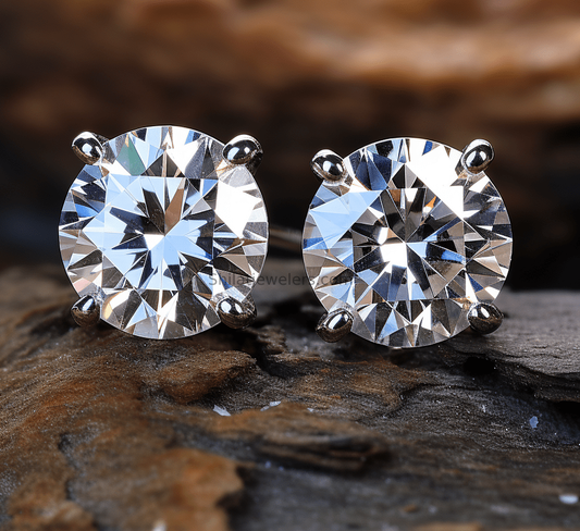 Lab created diamond studs 1 carat