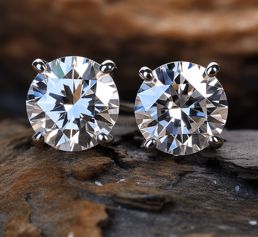 Lab created diamond studs 1 carat