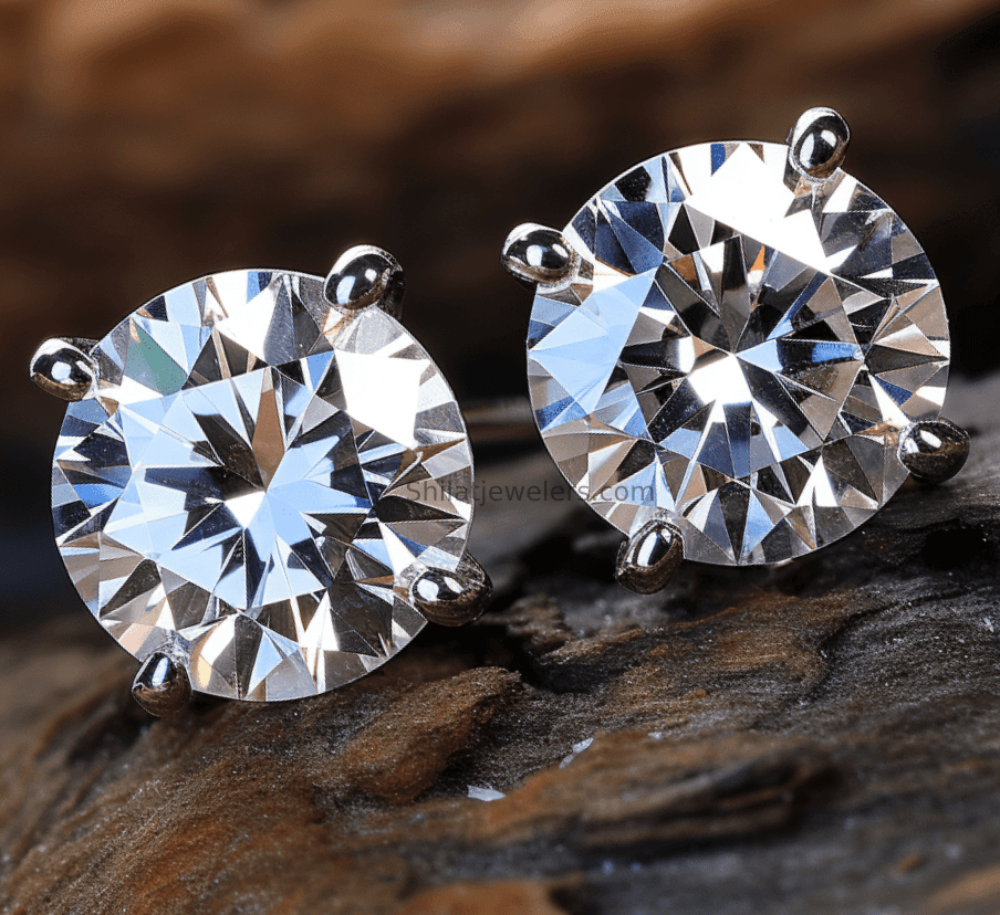 Lab created diamond studs 1 carat