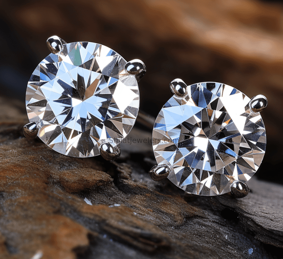 Lab created diamond studs 1 carat