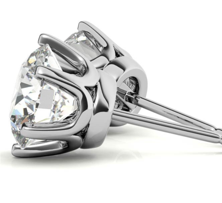 Rose gold martini stud diamond lab grown