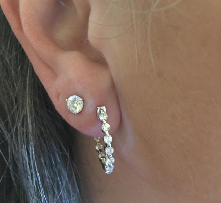 lab created diamond studs earrings