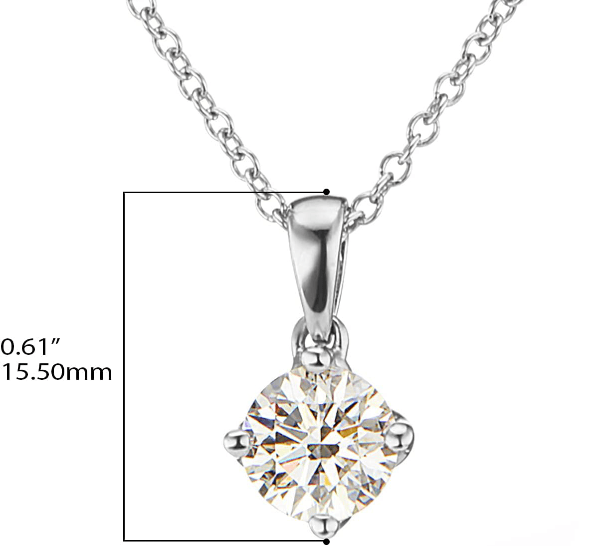 Lab grown diamond pendant 14k white gold - Shilat 