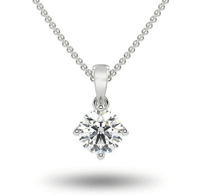 Lab grown diamond pendant 14k white gold - Shilat 