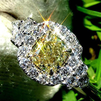 Fancy yellow diamond engagement rings 0.87ct - Shilat 