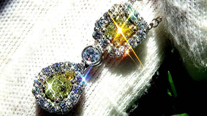 yellow diamond necklace pendant 14k 1.30ct - Shilat 