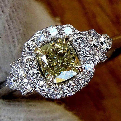 Fancy yellow diamond engagement rings 0.87ct - Shilat 